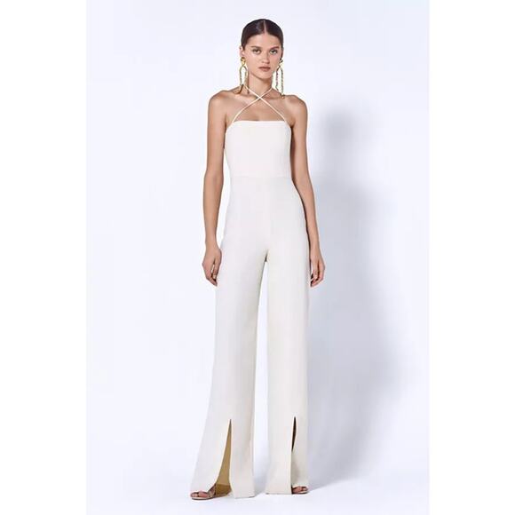 Alexis Pants - Alexis Rohani Halter Jumpsuit White Size S